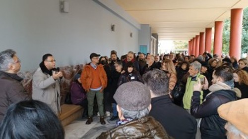 Από τη συγκέντρωση διαμαρτυρίας στο Αρχαιολογικό Μουσείο στο Ηράκλειο Κρήτης
