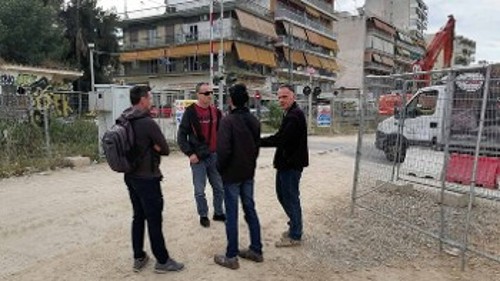 Από την παρέμβαση αντιπροσωπείας του Συνδικάτου στο εργοτάξιο