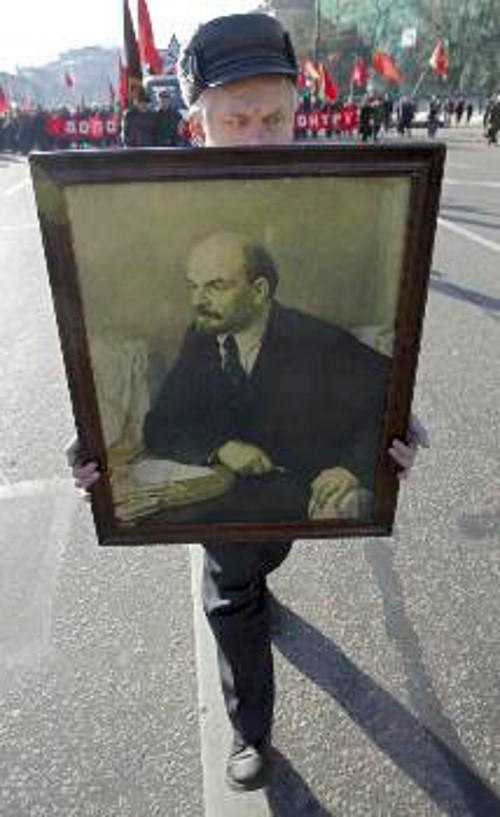 Στιγμιότυπο από την πορεία στη Μόσχα