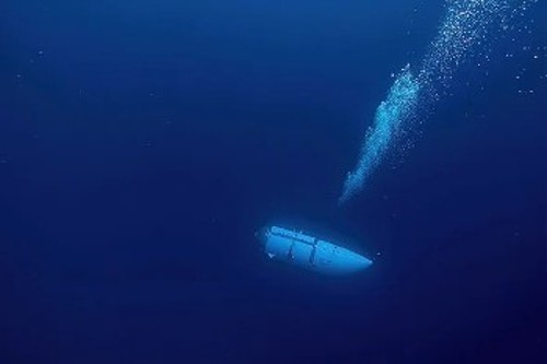 «Τιτάν», το τουριστικό υποβρύχιο μέσα στο οποίο βρήκε τον θάνατο πενταμελές πλήρωμα, κατά την τελευταία επίσκεψή του στο ναυάγιο του «Τιτανικού»