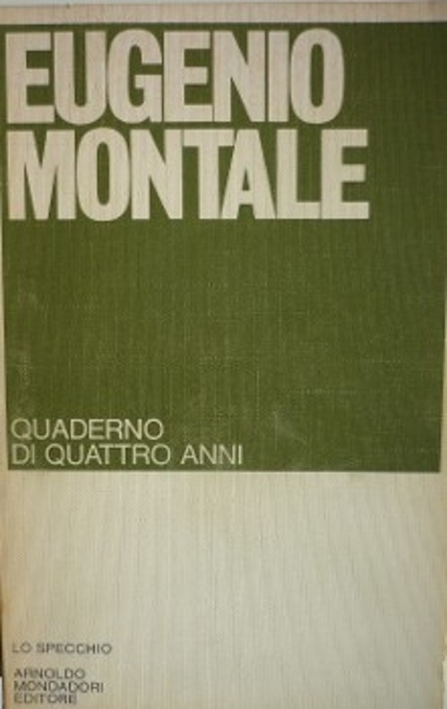 Ο Ιταλός νομπελίστας ποιητής Εουτζένιο Μοντάλε (1896 - 1981) και η τελευταία δημιουργία του «Τετράδιο τεσσάρων ετών» (1977), όπου περιλαμβάνεται το ποίημα - συνομιλία «Διαβάζοντας Καβάφη»