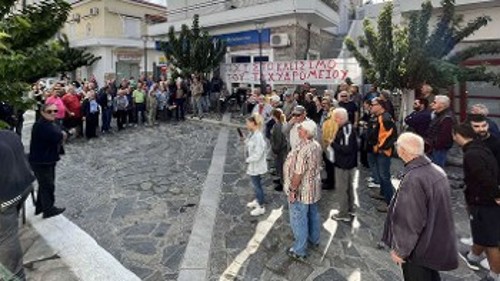 Από την διαμαρτυρία στο Μαρμάρι Εύβοιας