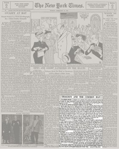 Το πρωτοσέλιδο των «Νιου Γιορκ Τάιμς» (27 Φλεβάρη 1949), όπου δημοσιεύεται το άρθρο του «Η τραγωδία και ο συνηθισμένος άνθρωπος»