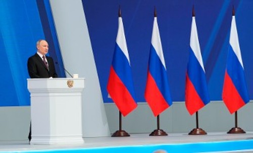 Ο Ρώσος Πρόεδρος στην ομιλία για την «κατάσταση του έθνους»