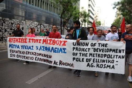 Στους δρόμους και το νεοσύστατο Σωματείο του εργοταξίου στο Ελληνικό