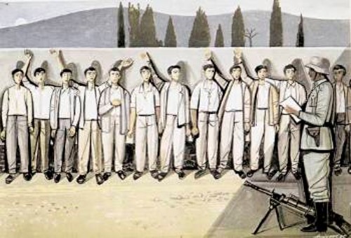 «Η εκτέλεση των 200 στην Καισαριανή», έργο του χαράκτη Τάσσου