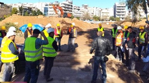 Από τις περιοδείες του Συνδικάτου Οικοδόμων Αθήνας, την Παρασκευή, σε μεγάλα εργοτάξια