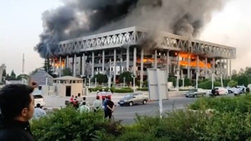 Από τη χθεσινή επίθεση του ισραηλινού κράτους - τρομοκράτη στην ιρανική κρατική τηλεόραση