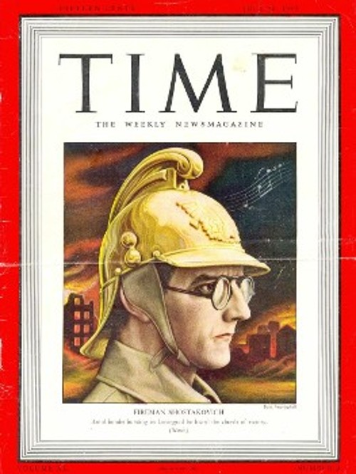 Το εξώφυλλο του εβδομαδιαίου αμερικανικού περιοδικού «Τάιμ», αφιερωμένο στον Σοβιετικό συνθέτη