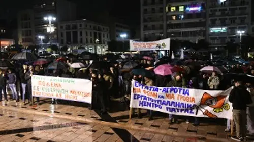 Υπό βροχή το συλλαλητήριο στην Πάτρα