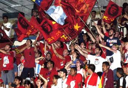 Από την τελετή λήξης του προηγούμενου Παγκόσμιου Φεστιβάλ Νεολαίας και Φοιτητών στο Καράκας της Βενεζουέλας