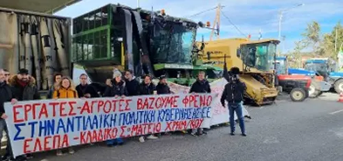 Από την επίσκεψη του Σωματείου Χρηματοπιστωτικού και της ΕΛΕΠΑ στα μπλόκα