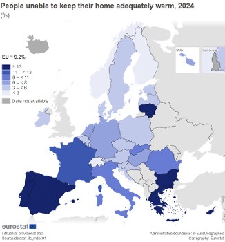 Η «κανονικότητα» της ΕΕ: Το 1 στα 10 σπίτια δεν μπορεί να διατηρηθεί ζεστό