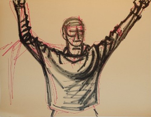 Προσχέδια του έργου «1η Μάη 1944», φιλοτεχνημένου το 1966 και αφιερωμένου στους 200 εκτελεσμένους κομμουνιστές