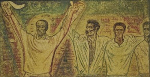 Δύο παραλλαγές του εκτελεσμένου έργου: Η πρώτη βρίσκεται στην Εθνική Πινακοθήκη, η δεύτερη στο Μουσείο Νεοελληνικής Τέχνης Ρόδου