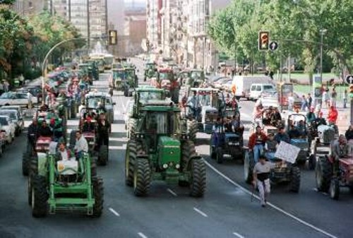 Κινητοποιήσεις αγροτών στην Ισπανία