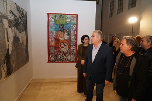 Ο Δ. Κουτσούμπας με την Χρ. Σκαλούμπακα και τον Ν. Χαλκίδη