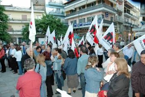 Αποψη από τη χτεσινή συγκέντρωση