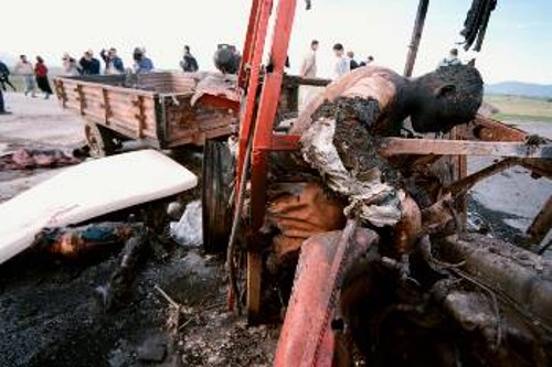 16 Απρίλη 1999: Ενα από τα πολλά εγκλήματα των ιμπεριαλιστών, βομβαρδισμός κομβόι Κοσσοβάρων Αλβανών κοντά στο Πρίζρεν