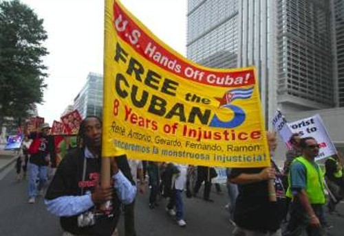 Απο παλιότερη κινητοποίηση για τους πέντε Κουβανούς αγωνιστές στην Ουάσιγκτον