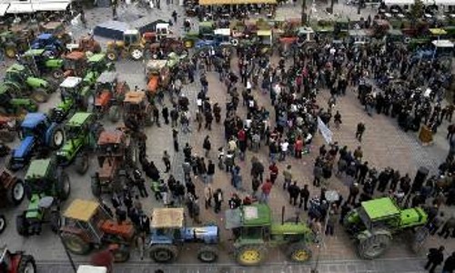 Αποψη από τις αγροτικές κινητοποιήσεις των προηγούμενων ημερών