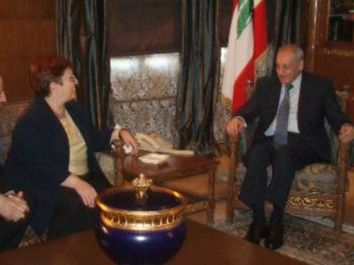Από τη συνάντηση με τον Πρόεδρο του Κοινοβουλίου του Λιβάνου