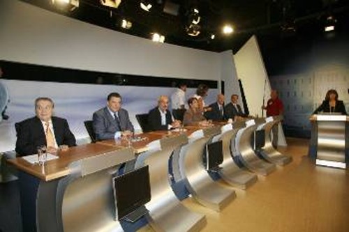 Άλλη μια παρωδία «πολιτικού διαλόγου» θα σερβίρουν στο λαό τη Δευτέρα τα τηλεοπτικά ΜΜΕ, με ευθύνη της ΝΔ και του ΠΑΣΟΚ