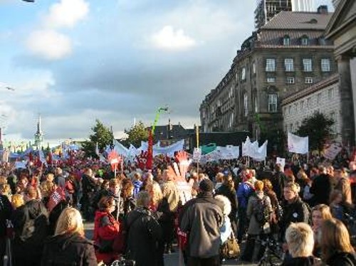 Από τις φετινές λαϊκές διαδηλώσεις στην Κοπεγχάγη ενάντια στην αντιλαϊκή πολιτική της κυβέρνησης