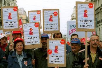 Από παλιότερη κινητοποίηση ενάντια στο χτύπημα της Κοινωνικής Ασφάλισης στη Γαλλία