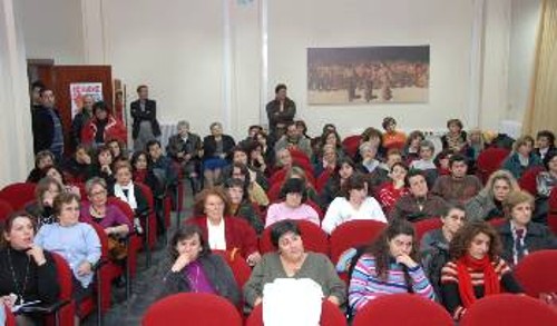 Από τη συγκέντρωση γυναικών στο Εργατικό Κέντρο Κοζάνης