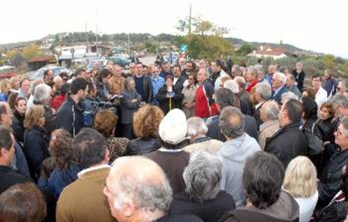 Από τη συγκέντρωση στη γέφυρα του Ασωπού