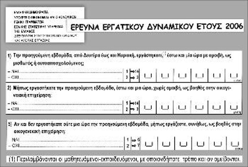 Χαρακτηριστικά αποσπάσματα από το ερωτηματολόγιο της ΕΣΥΕ