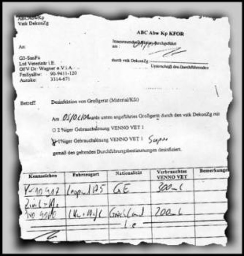 Το έγγραφο που έδειχναν οι οδηγοί της «ΚΦΟΡ» στους διαδηλωτές και που βεβαιώνει την... απολύμανση των οχημάτων!