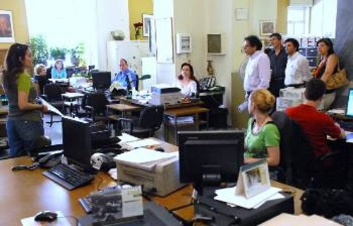 Από τη χτεσινή εξόρμηση του ΠΑΜΕ Εργαζομένων στο Χρηματοπιστωτικό Σύστημα