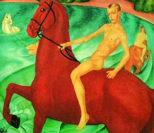Kuzma Petrov -Vodkin, «Το μπάνιο του κόκκινου αλόγου», 1912, λάδι σε καμβά