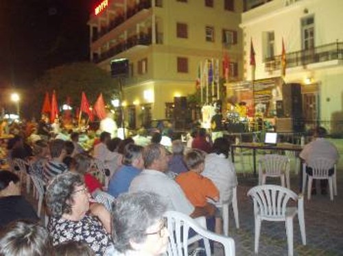 Από την εκδήλωση στο λιμάνι της Μύρινας
