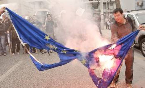 Στιγμιότυπο από την κινητοποίηση στο Βόλο