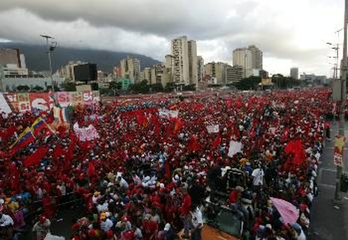 Από τη μεγάλη διαδήλωση υπέρ του «ναι» την Πέμπτη στο Καράκας