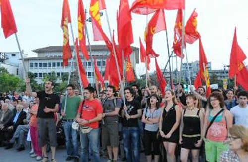 Από την προεκλογική συγκέντρωση του ΚΚΕ για τις ευρωεκλογές στα Γιάννενα