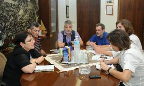 Από τη χτεσινή συνάντηση, στην έδρα της ΚΕ του ΚΚΕ στον Περισσό