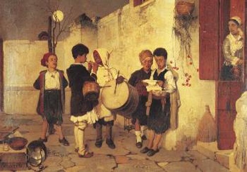 «Κάλαντα», πίνακας του Νικηφόρου Λύτρα