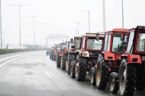 Από παλιότερη κινητοποίηση των αγροτών στο Μπλόκο της Νίκαιας