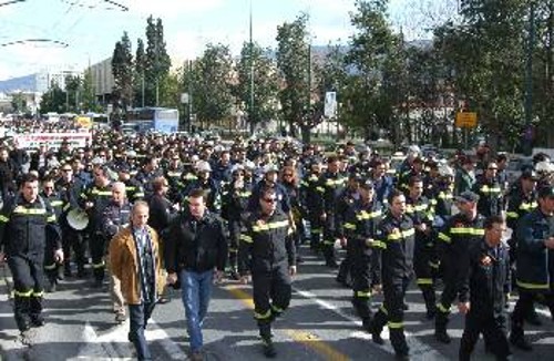 Στιγμιότυπο από την προηγούμενη κινητοποίηση των πυροσβεστών στα τέλη Γενάρη