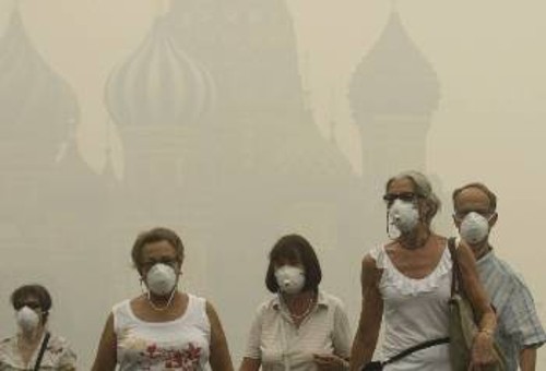 Η αιθαλομίχλη έχει καλύψει την Κόκκινη Πλατεία