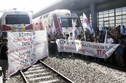 Στιγμιότυπο από τη χτεσινή κινητοποίηση