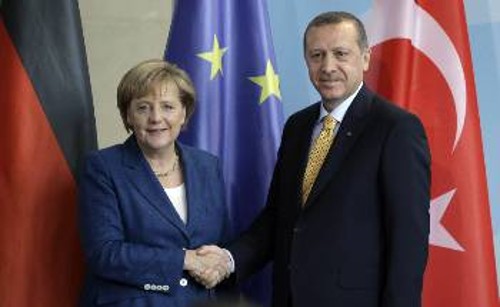 Από την πρόσφατη συνάντηση του Ερντογάν με την Μέρκελ στη Γερμανία