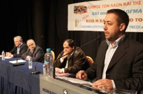 Το πάνελ της χθεσινής εκδήλωσης. Στο βήμα ο Χρίστος Κουρτελλάρης