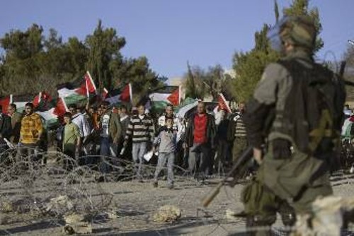 Από χτεσινή διαμαρτυρία ενάντια στην ισραηλινή κατοχή των παλαιστινιακών εδαφών