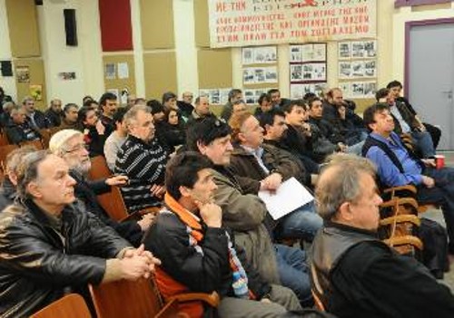 Στιγμιότυπο από τη χτεσινή σύσκεψη. Στο βήμα ο Δ. Γόντικας