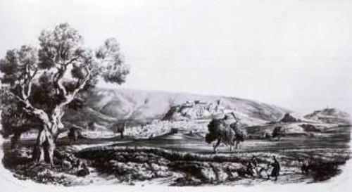 Η Αθήνα από την Ακαδημία του Πλάτωνα (Παρίσι 1834, Μουσείο Μπενάκη)
